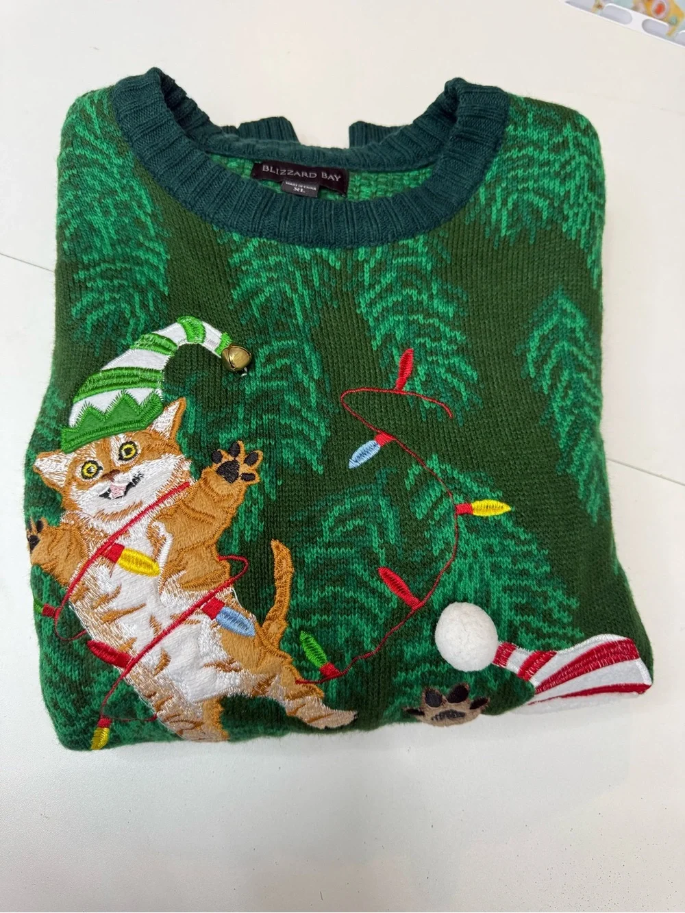 Blizzard Bay Mens Ugly Christmas Sweater Crazy Cats size XL